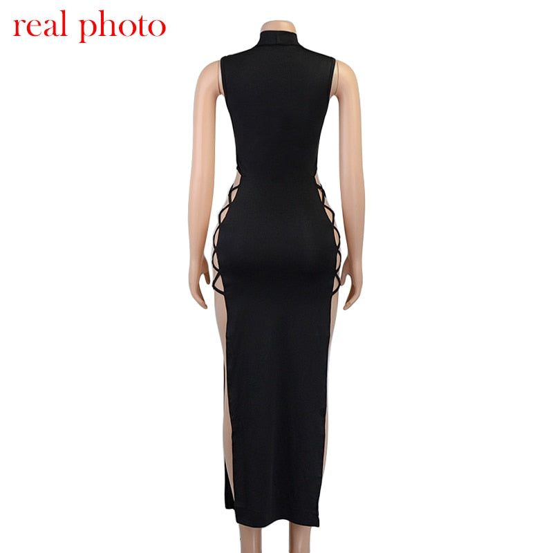 Fall Party Dresses For Women Elegant Black Sleeveless Bandage Sexy Dress for Women Club Party Backless Tank Dresses Skinny Fashion Summer