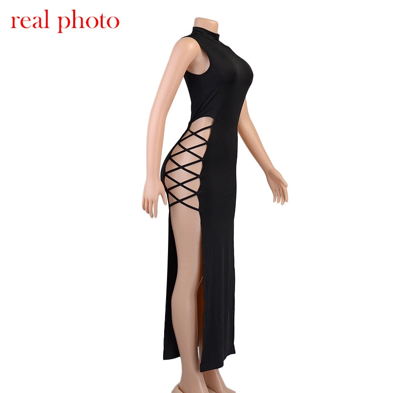Fall Party Dresses For Women Elegant Black Sleeveless Bandage Sexy Dress for Women Club Party Backless Tank Dresses Skinny Fashion Summer