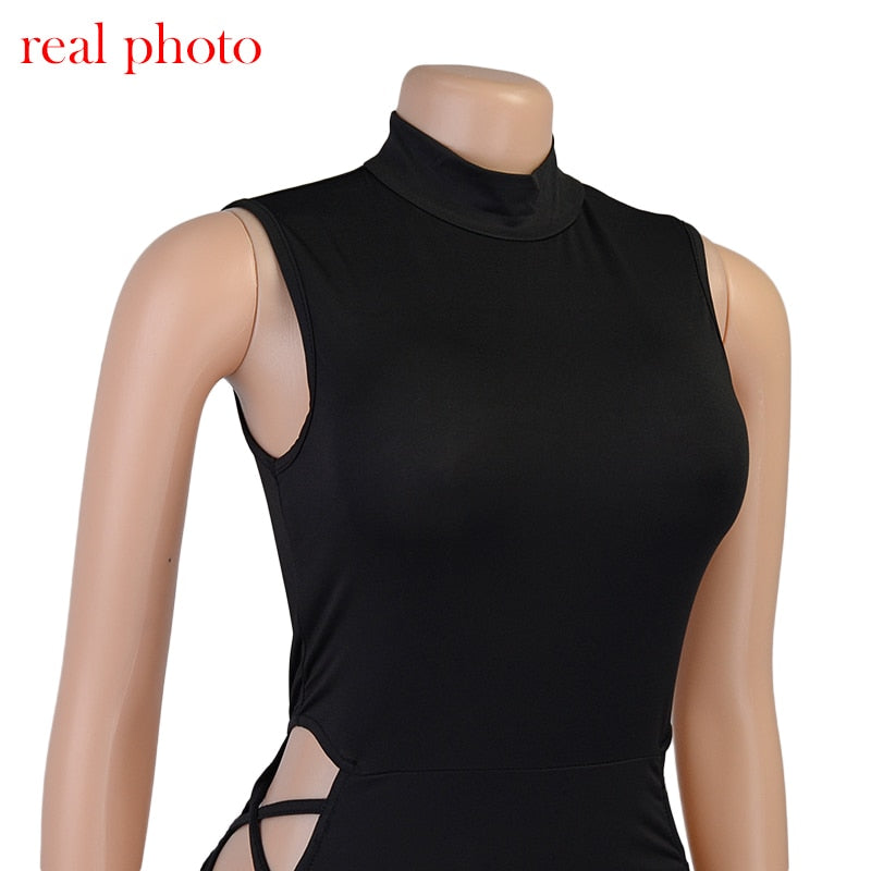 Fall Party Dresses For Women Elegant Black Sleeveless Bandage Sexy Dress for Women Club Party Backless Tank Dresses Skinny Fashion Summer