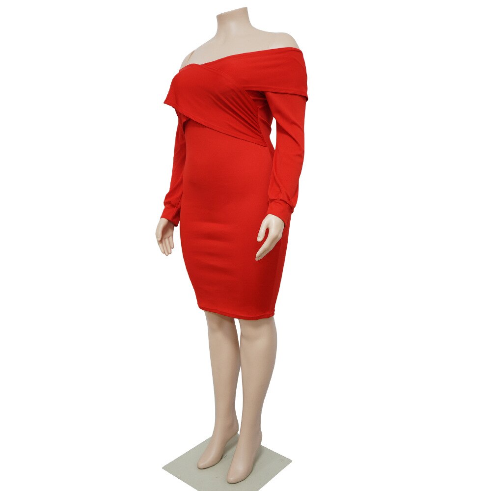 Elegante Sexy Backless Long Sleeve Plus Size Dress Chic Off Shoulder Party Evening Dress Vestidos De Mujer Elegantes Para Fiesta