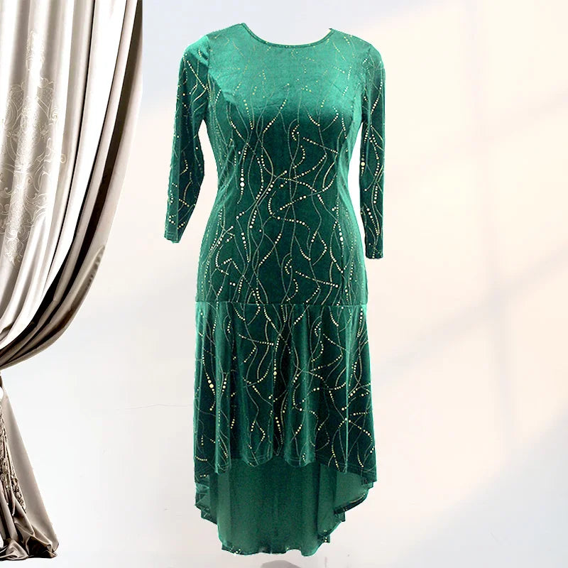 Evening Dresses Women's Velvet Vintage Long Sleeves Luxury Plus Size Formal Bridesmaid Party Prom Dress Stylish Bodycon Vestido