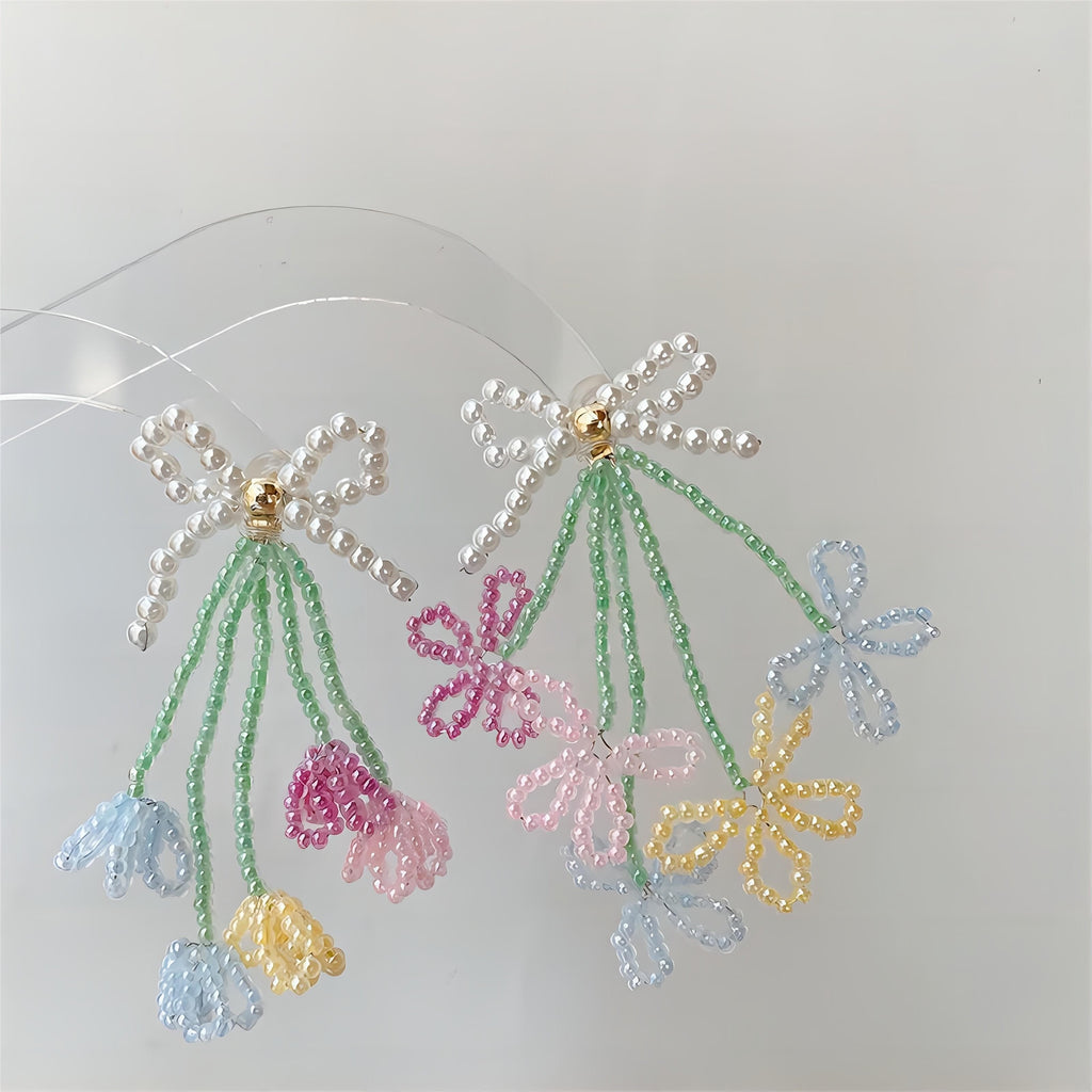 Transformable Tulip To Butterfly Beaded Earrings
