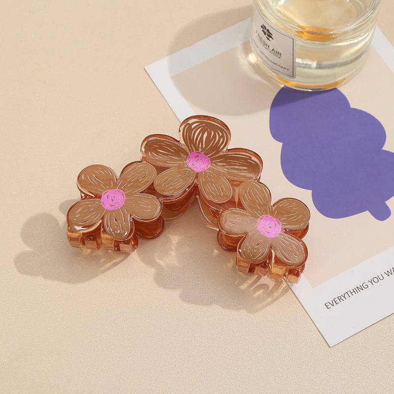 Trendy Colorful Hand-drawn Painting Flower Hair Clip