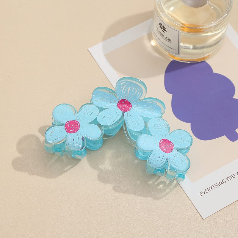 Trendy Colorful Hand-drawn Painting Flower Hair Clip