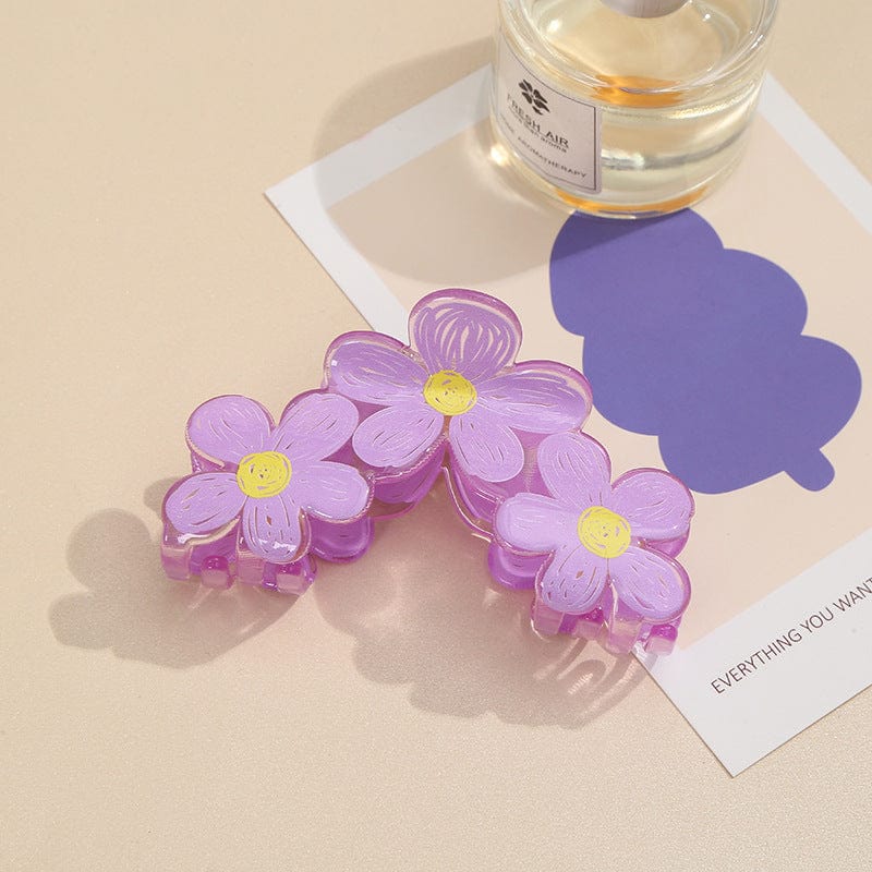 Trendy Colorful Hand-drawn Painting Flower Hair Clip