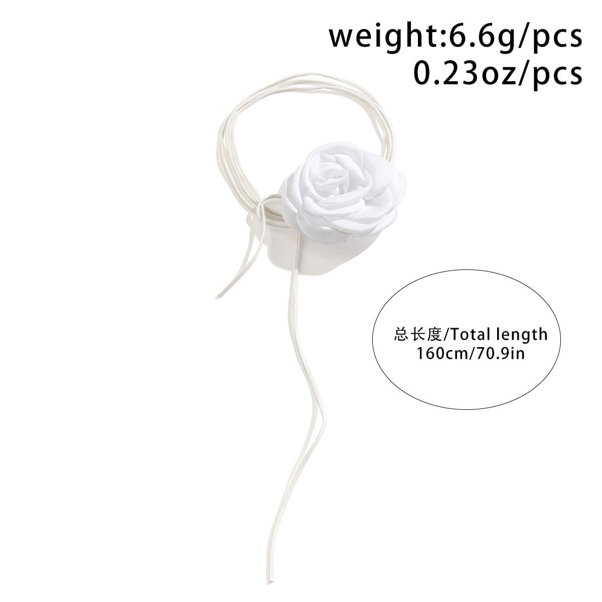 Trendy Satin Texture Flower Velvet Cord String Necklace
